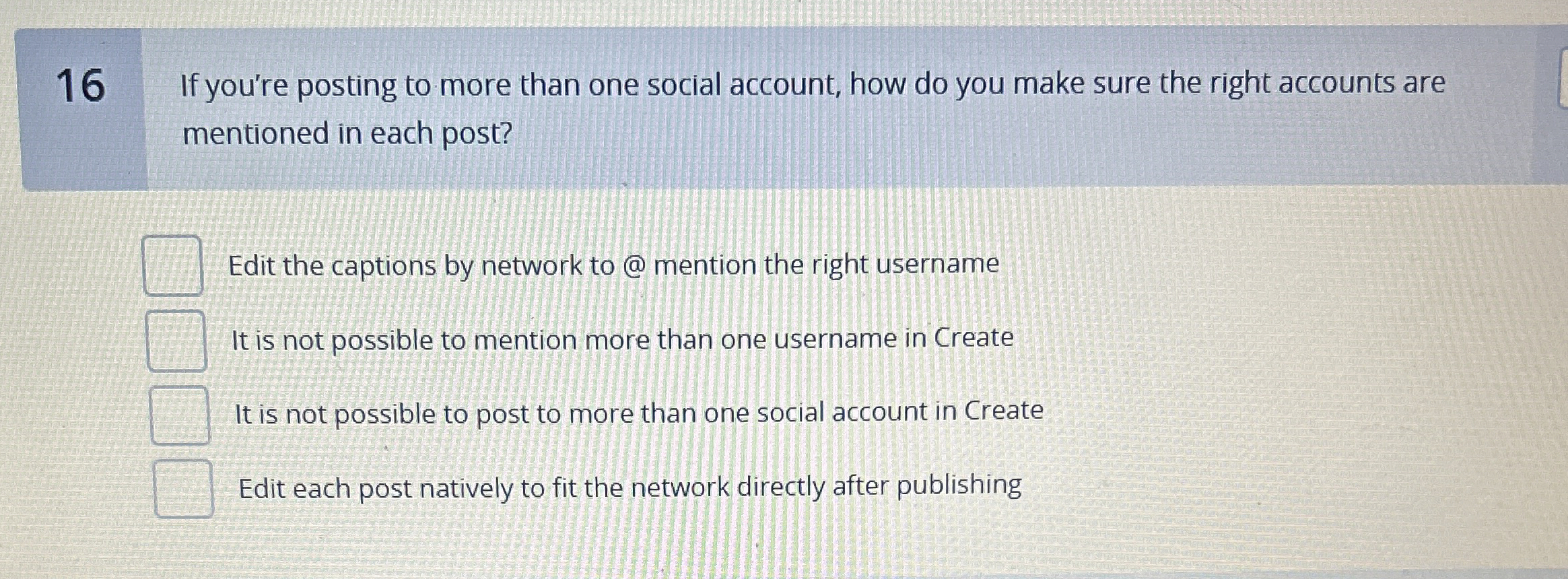 If you're posting to more than one social