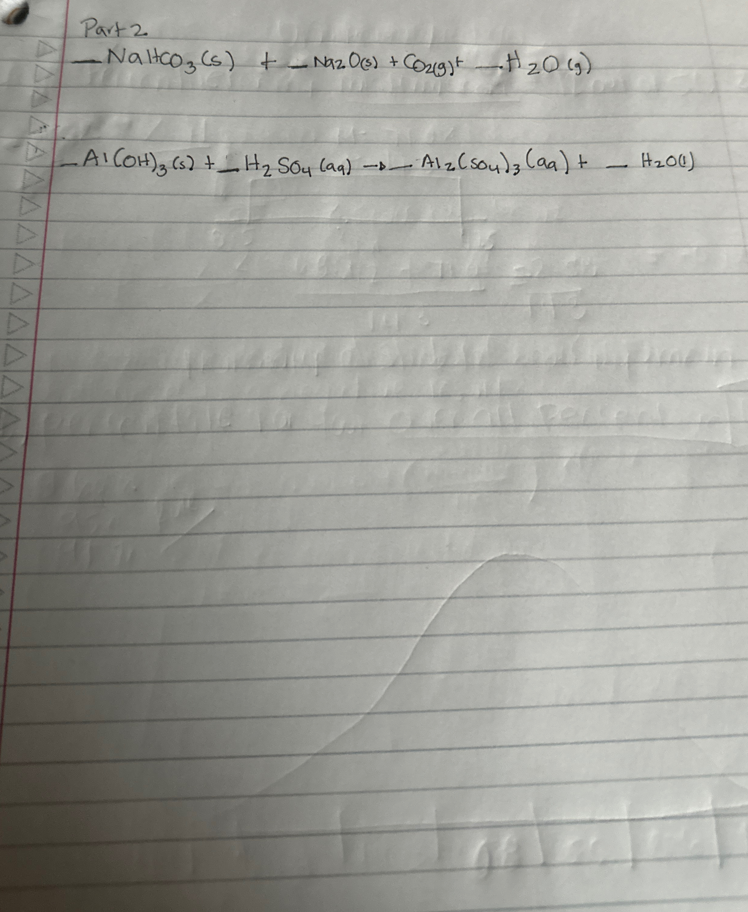 Part 2 - N a H C O 3 ( s ) + - N a 2 O ( s ) + C