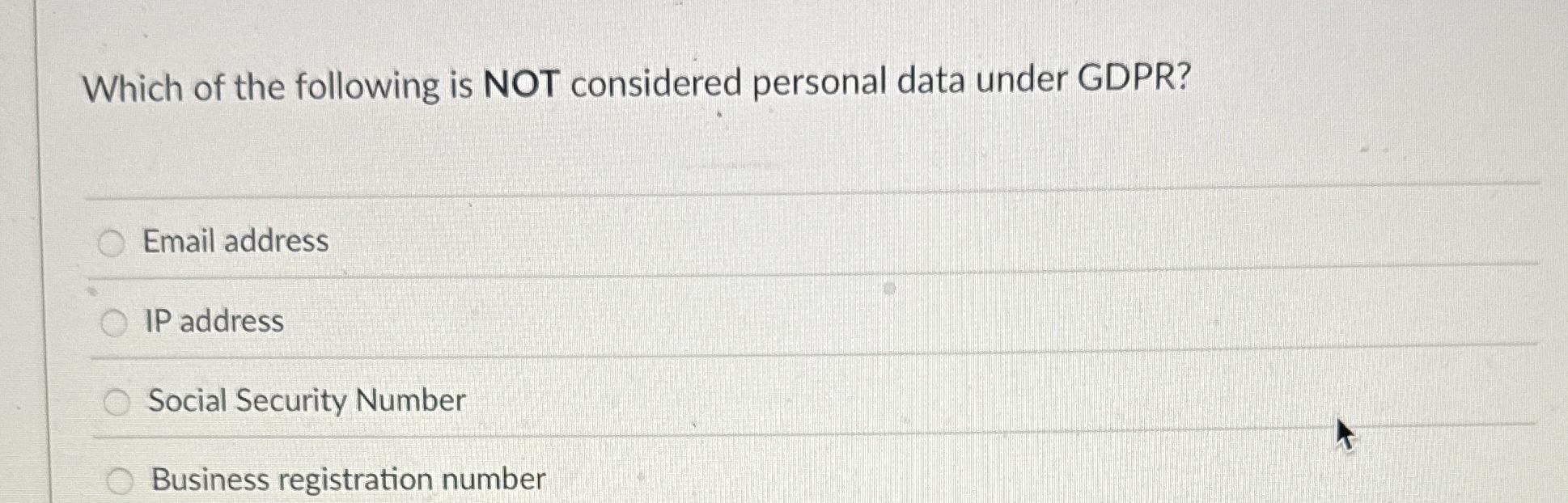 Which of the following is NOT considered personal