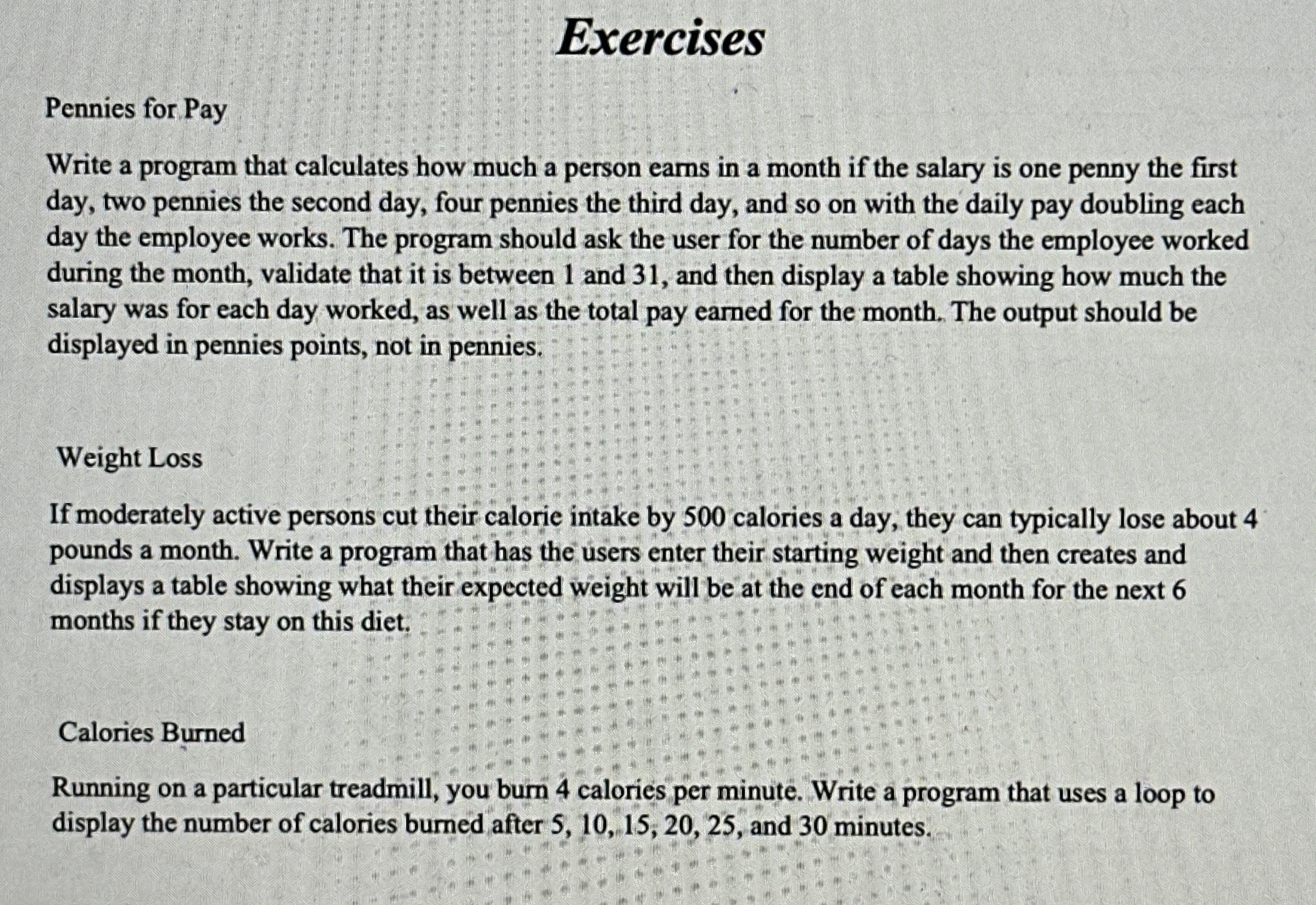 These Exercises need to be writing in ASSEMBLY