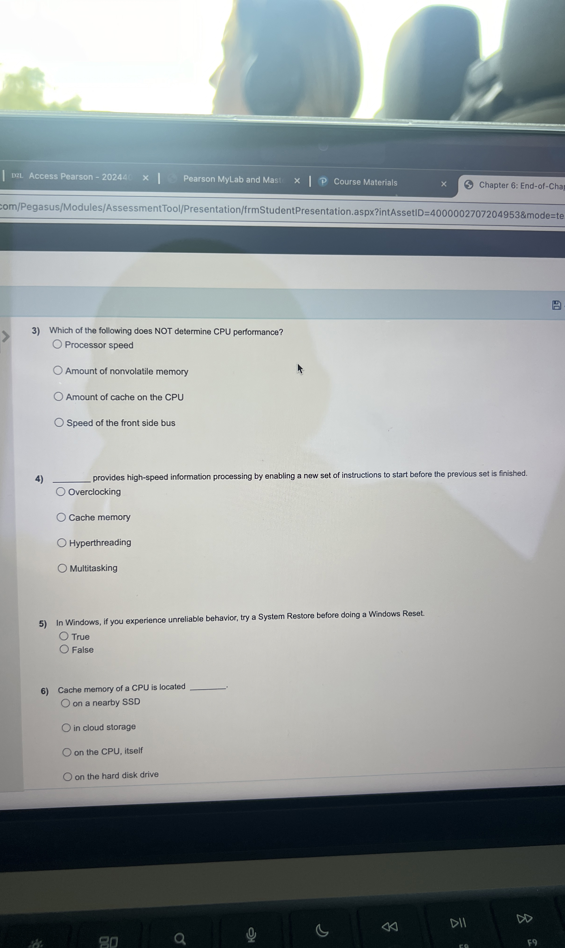 Which of the following does NOT determine CPU