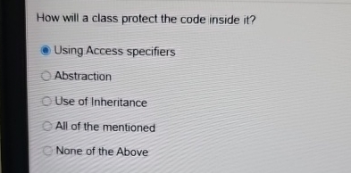 How will a class protect the code inside it ?