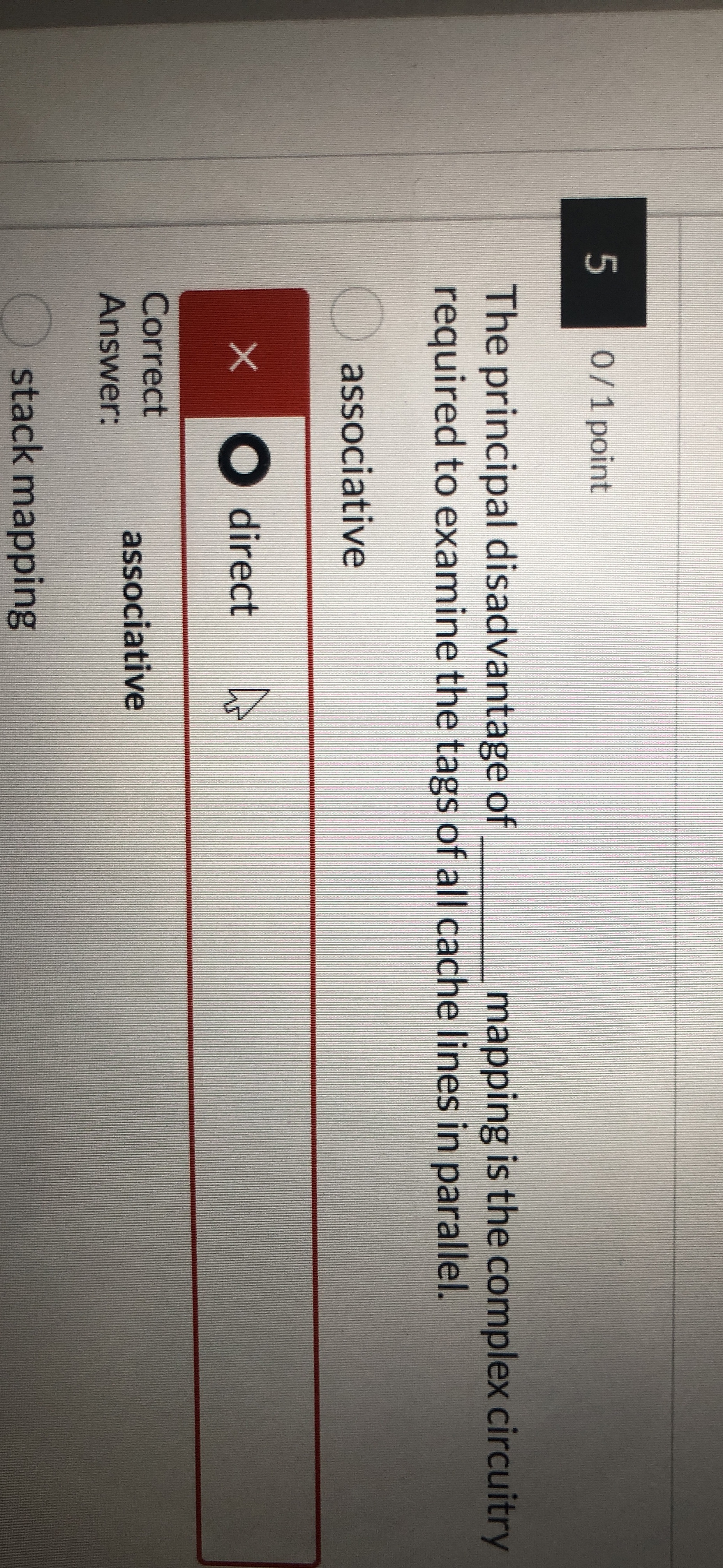 5 0 / 1 point The principal disadvantage of q ,
