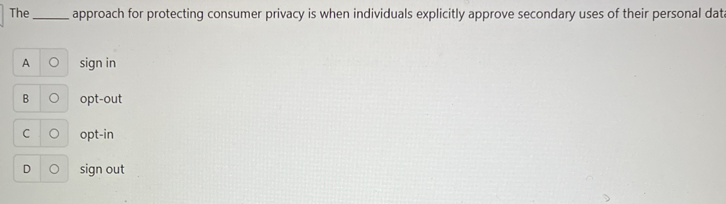 The approach for protecting consumer privacy is