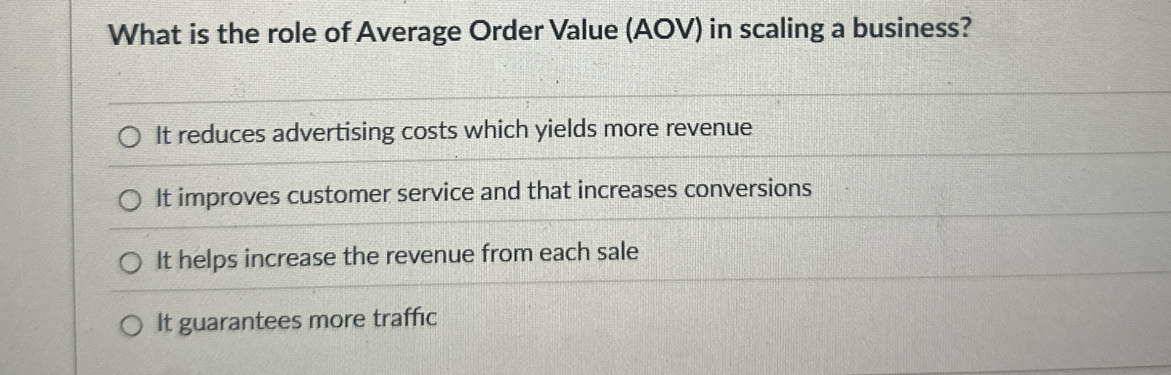 What is the role of Average Order Value ( AOV )