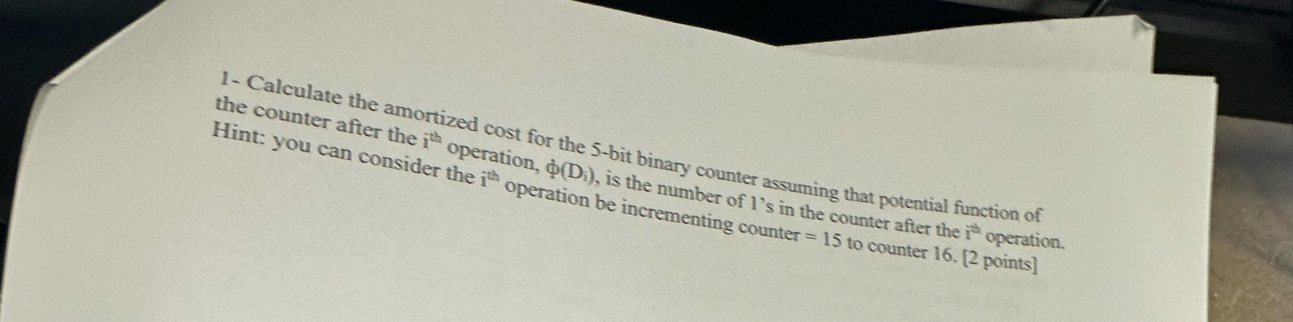 Calculate the amortized cost for the s - bit