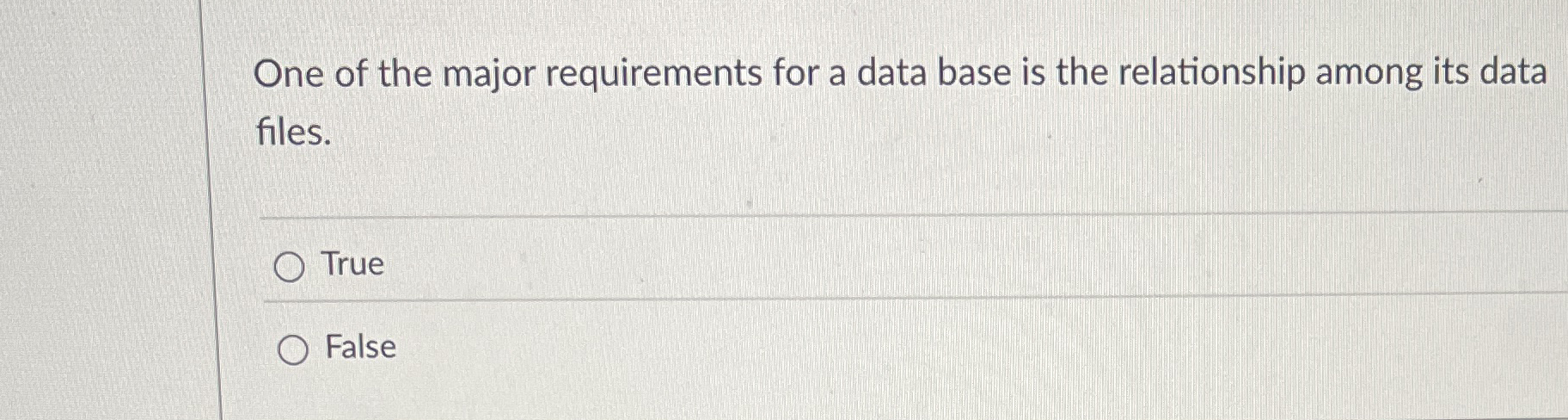 One of the major requirements for a data base is