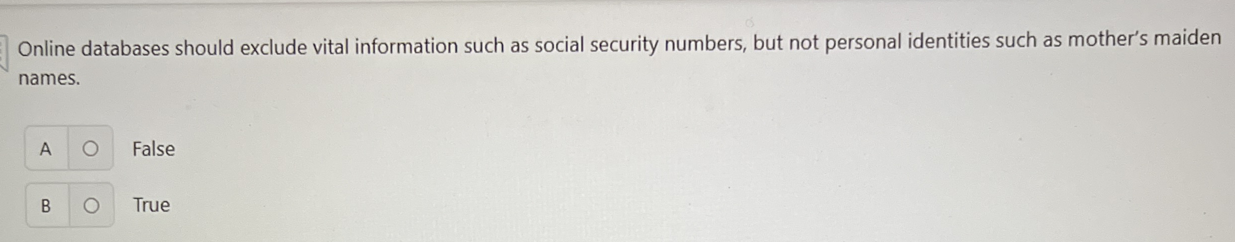 Online databases should exclude vital information