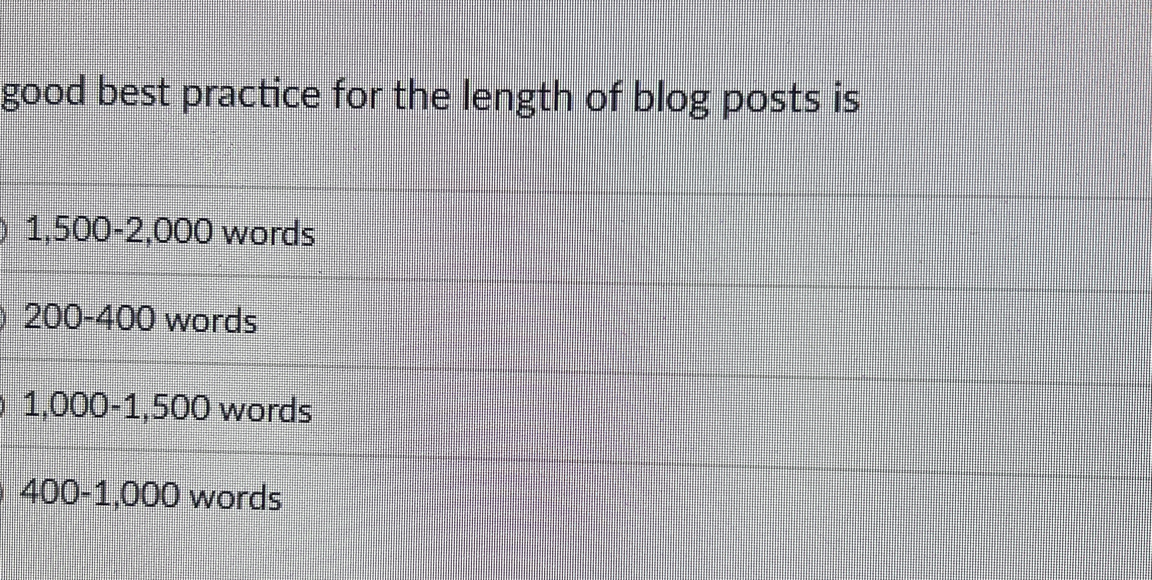 good best practice for the length of blog posts
