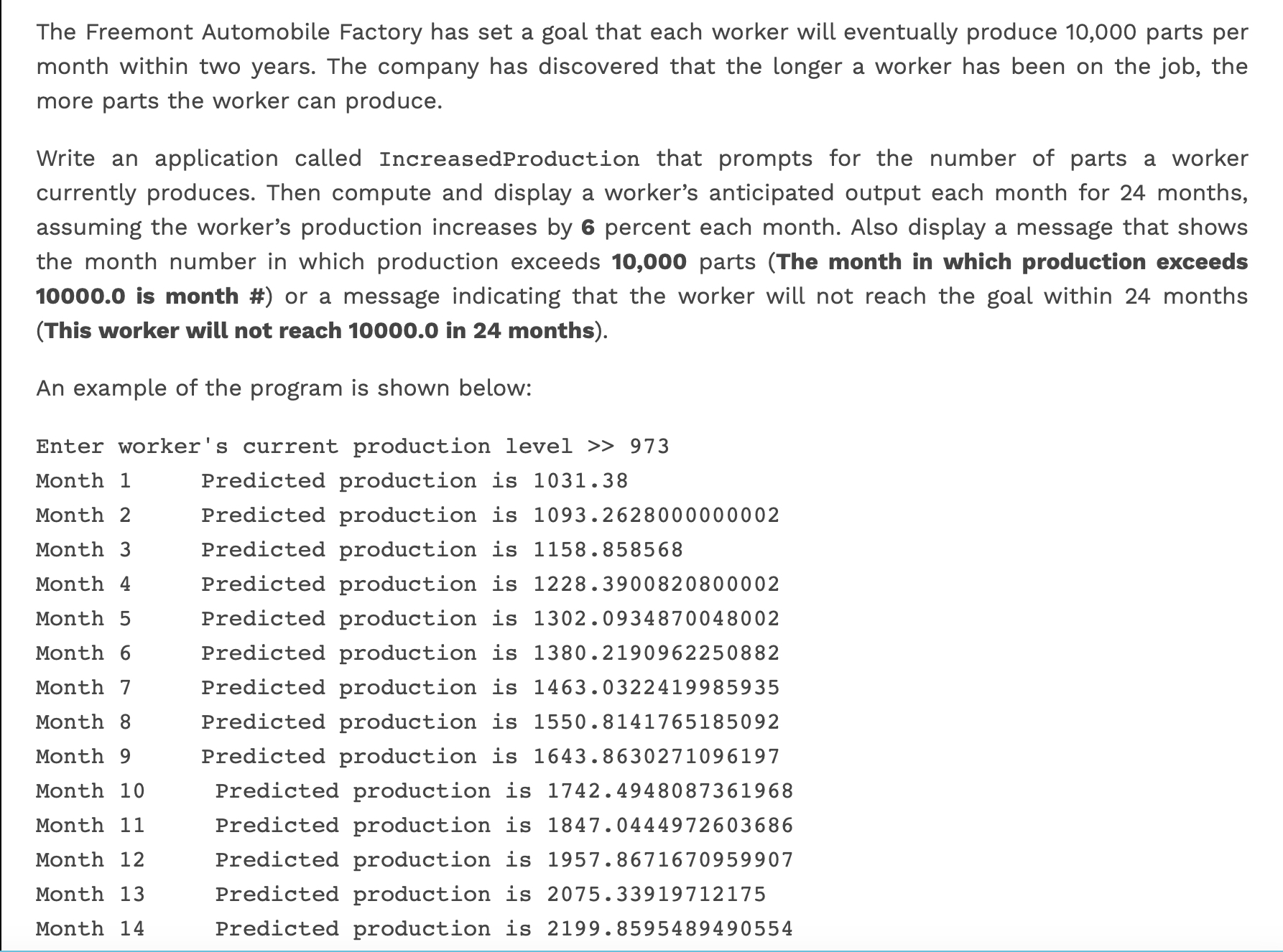 The Freemont Automobile Factory has set a goal