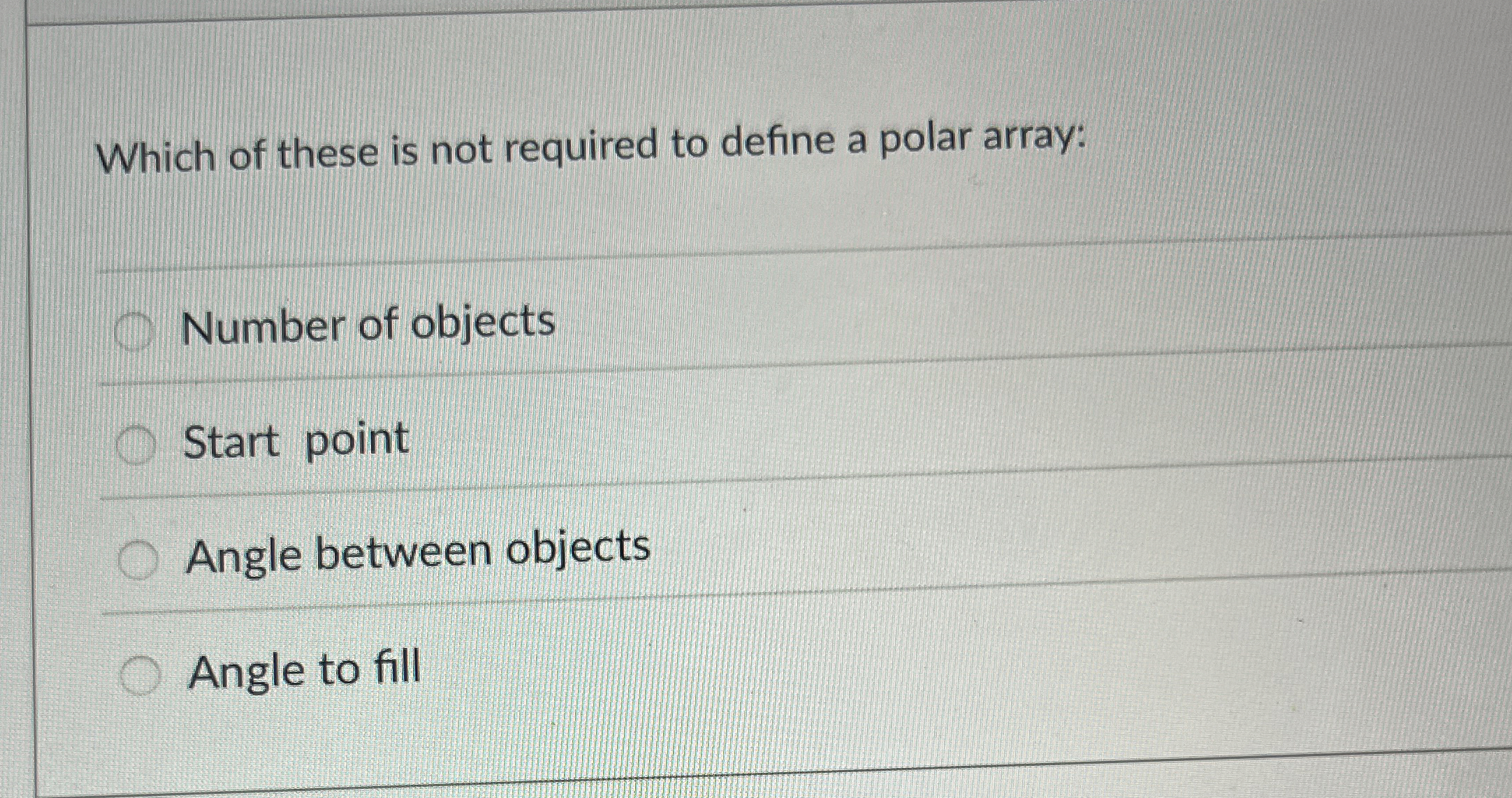 Which of these is not required to define a polar