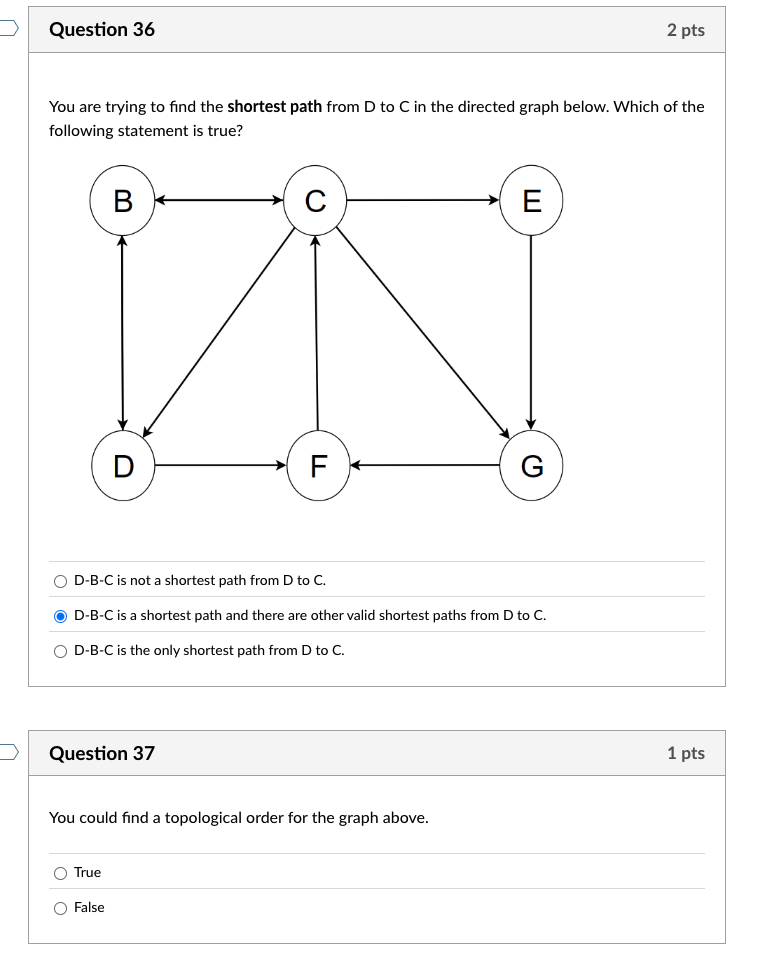 Question 3 6 You are trying to find the shortest