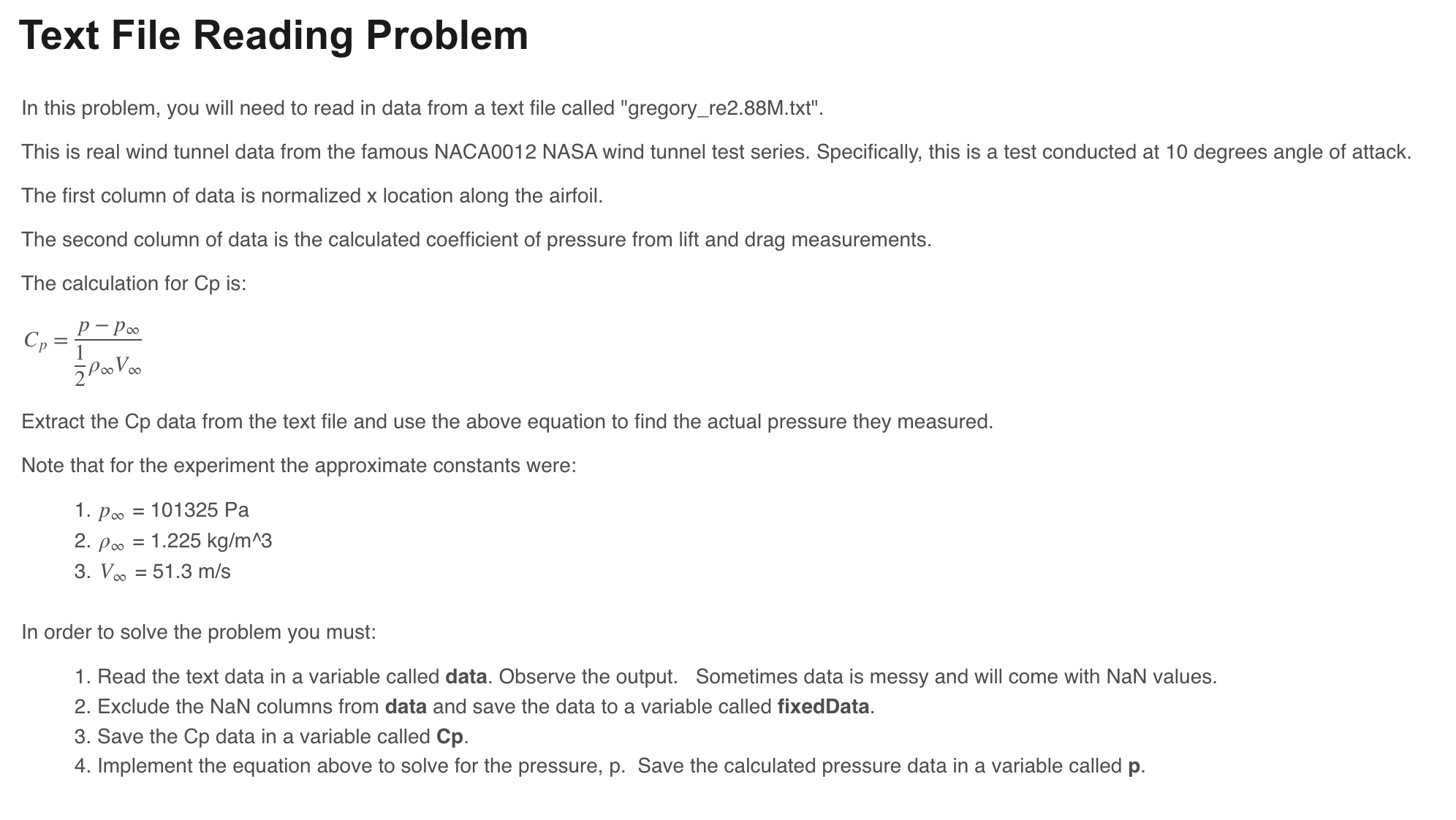 Text File Reading Problem In this problem, you