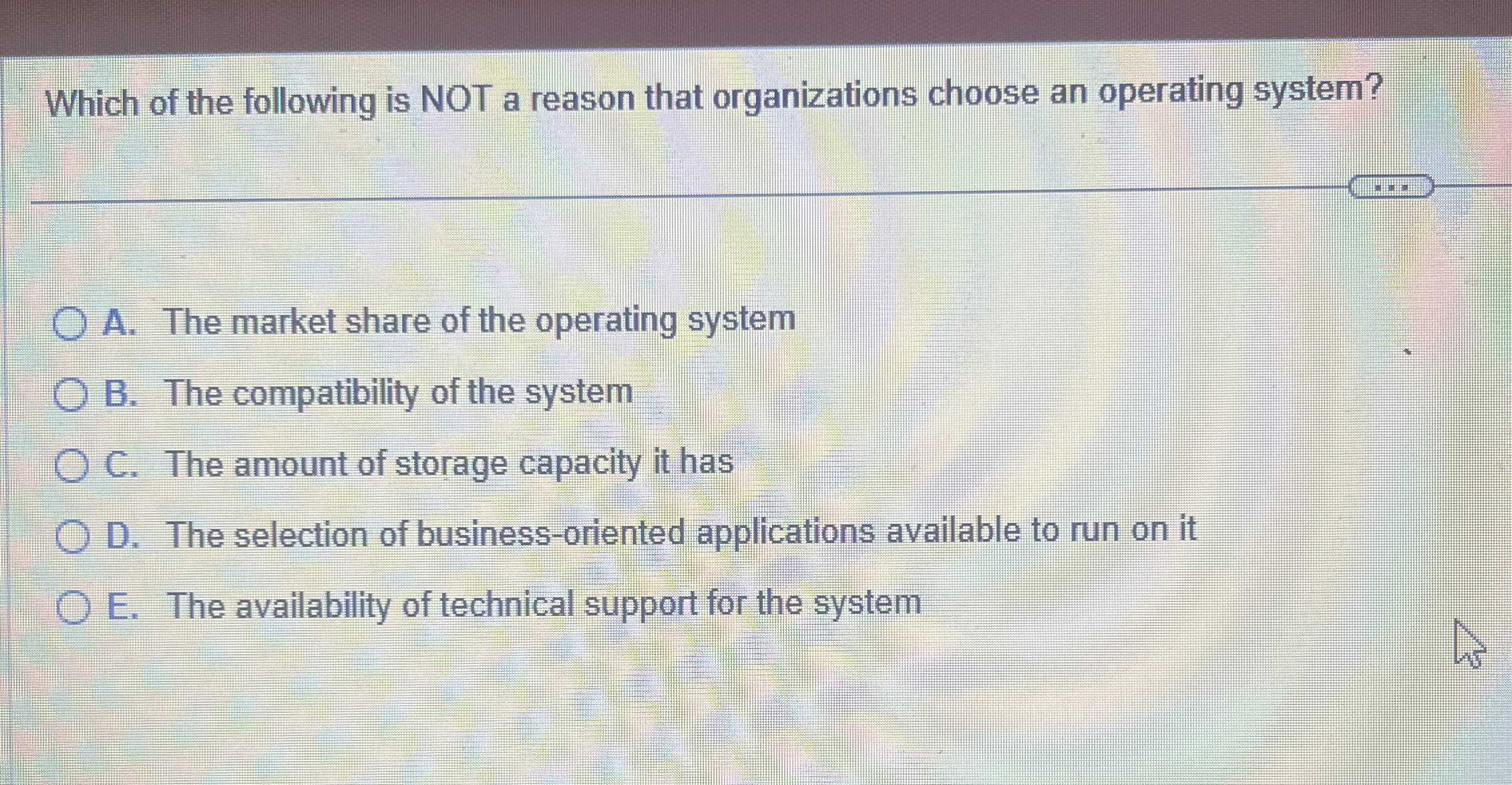 Which of the following is NOT a reason that