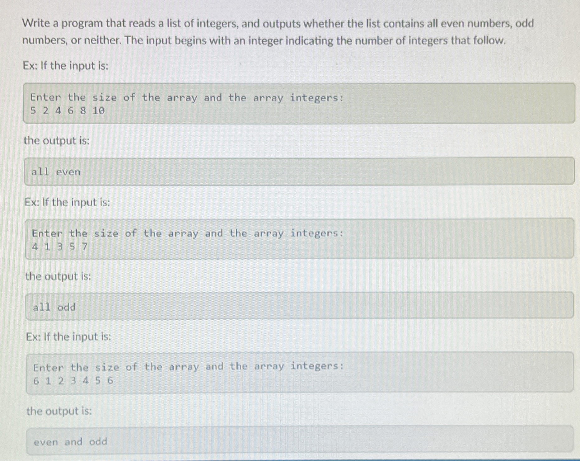 Write a program that reads a list of integers,