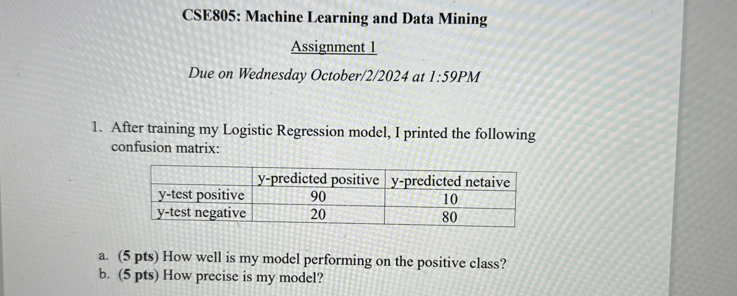 CSE 8 0 5 : Machine Learning and Data Mining