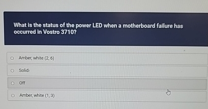 What is the status of the power LED when a