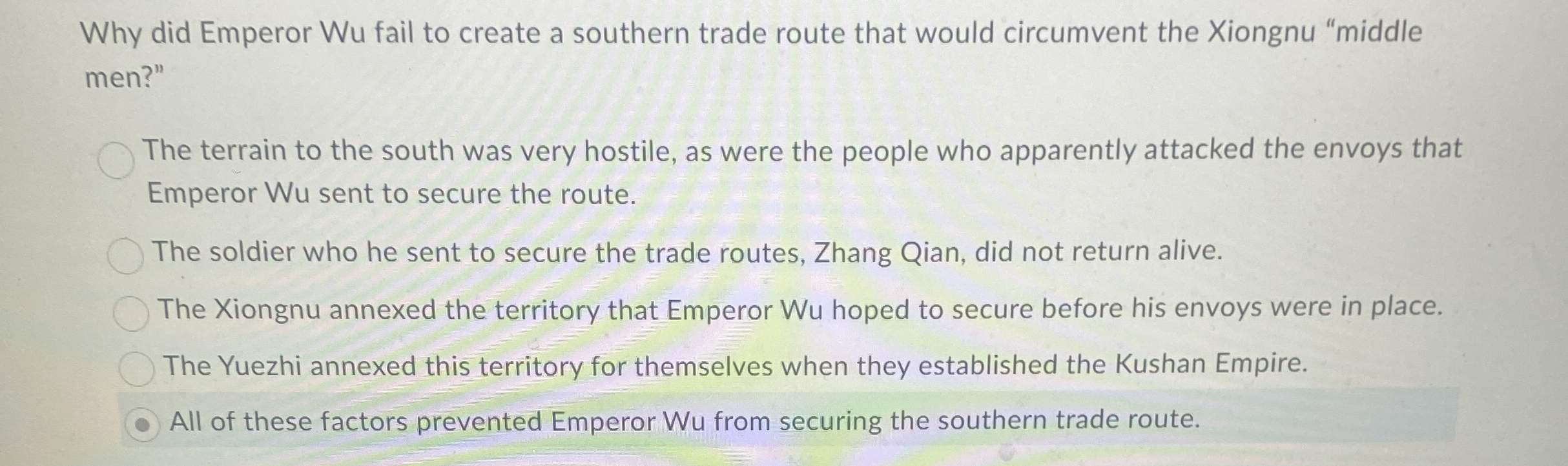 Why did Emperor Wu fail to create a southern