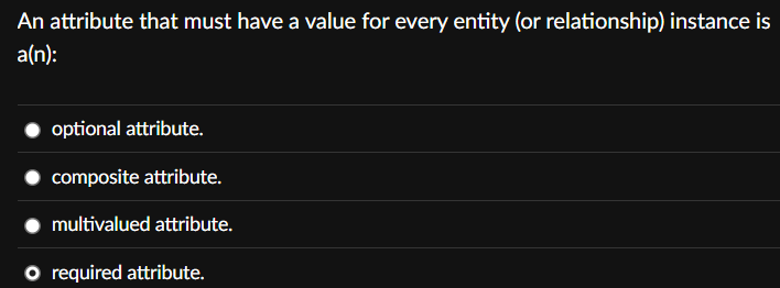 An attribute that must have a value for every