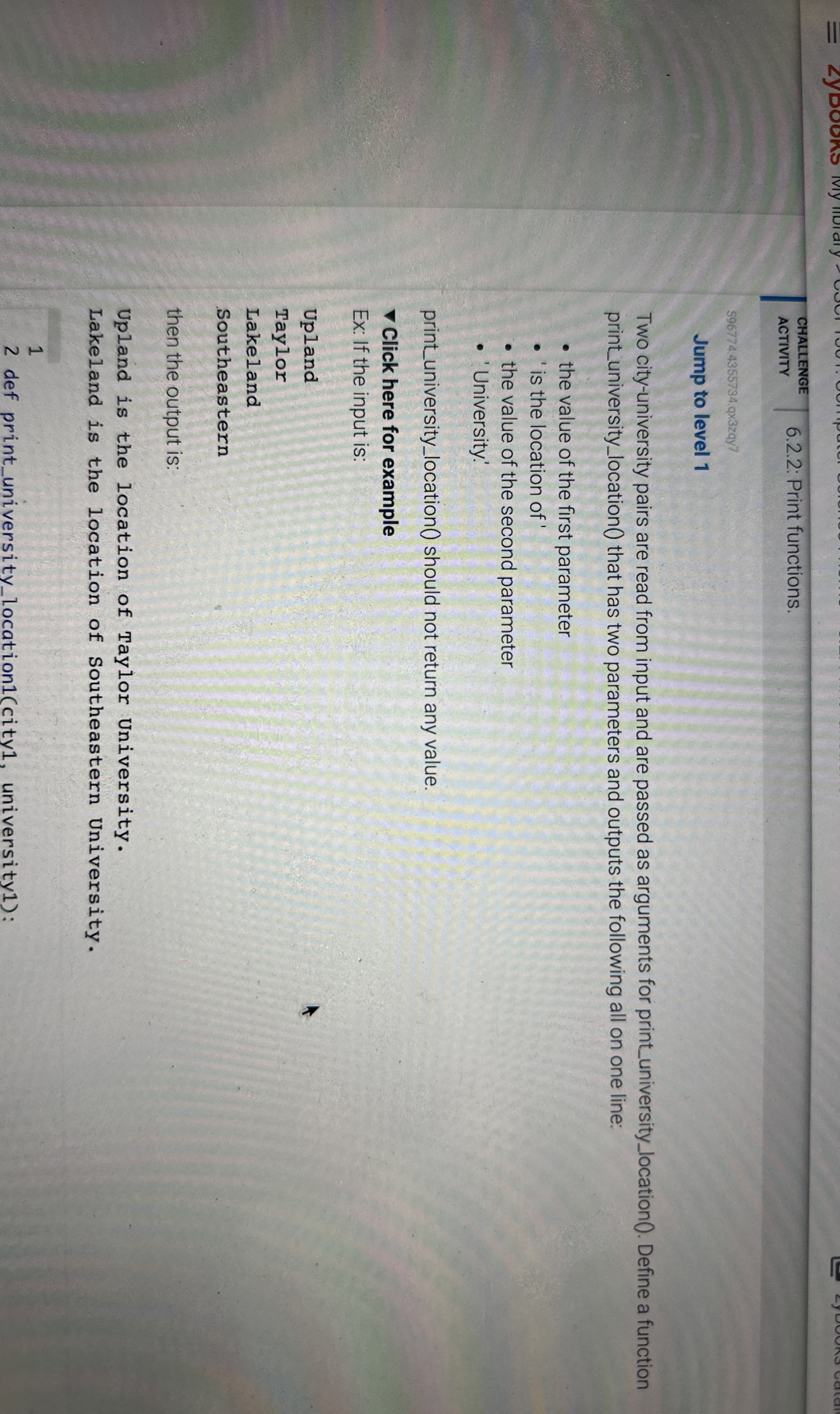 Jump to level 1 Two city - university pairs are