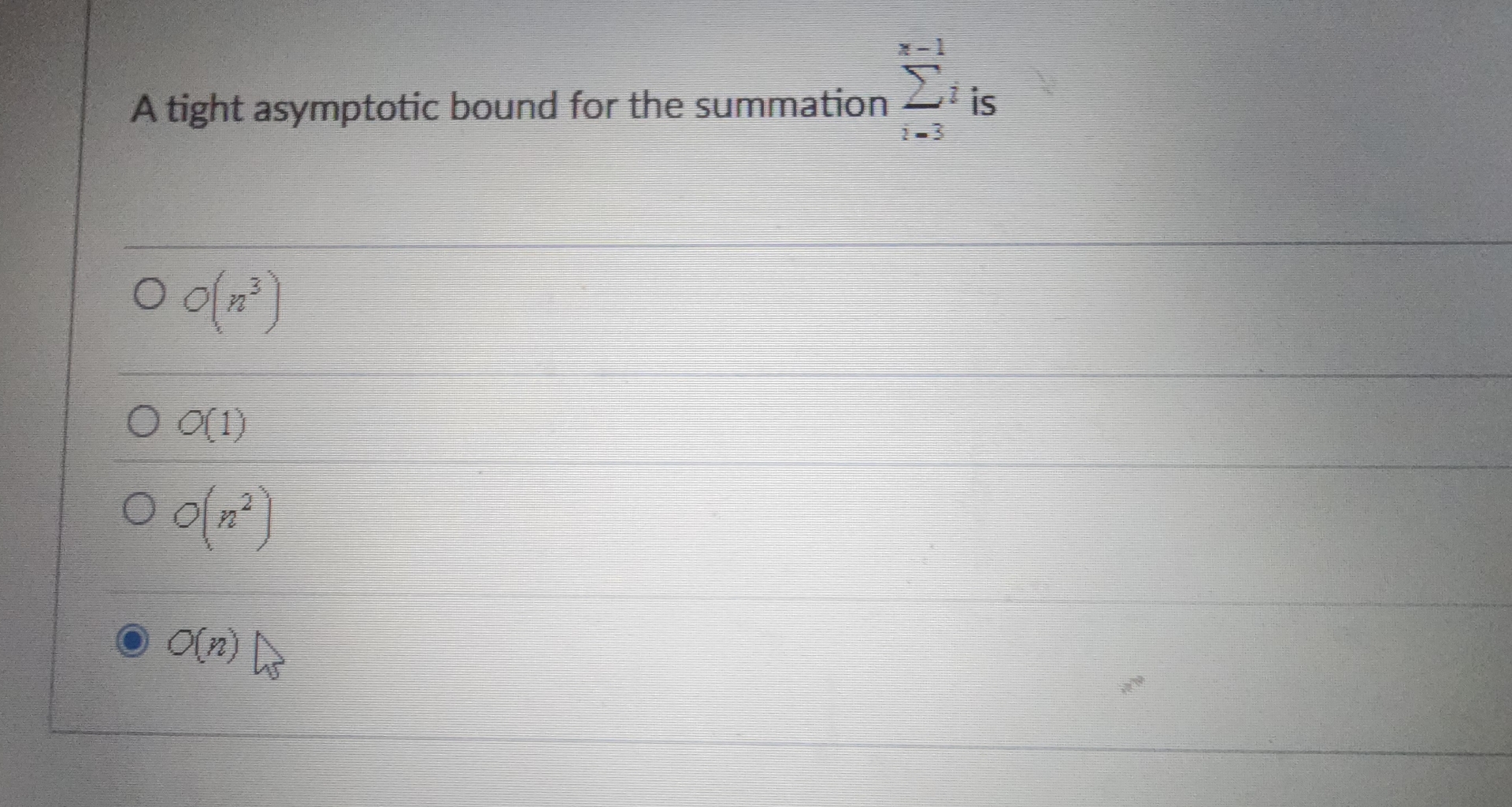 A tight asymptotic bound for the summation i = 3