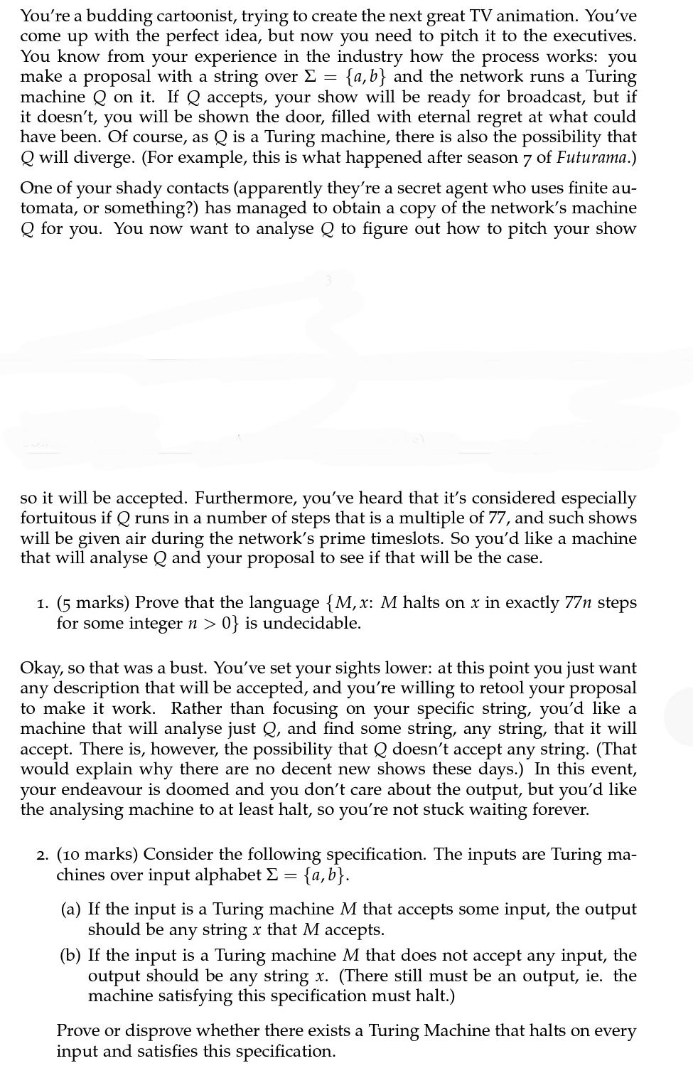 You're a budding cartoonist, trying to create the