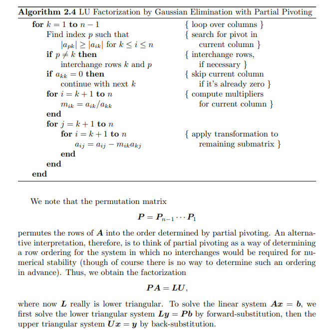 Using Matlab, implement Gaussian Elimination with