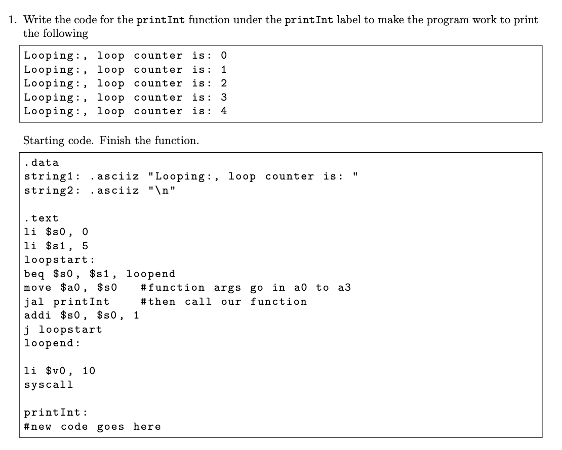 in MARS please!! ( Show that it works ) 1 . Write
