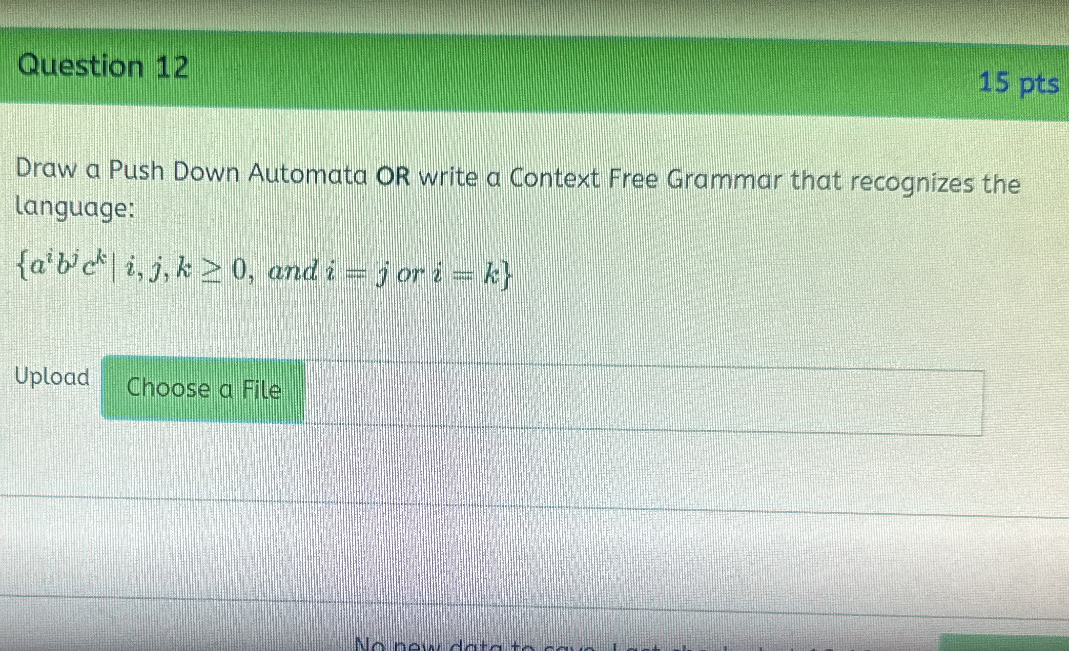 Question 1 2 Draw a Push Down Automata OR write a