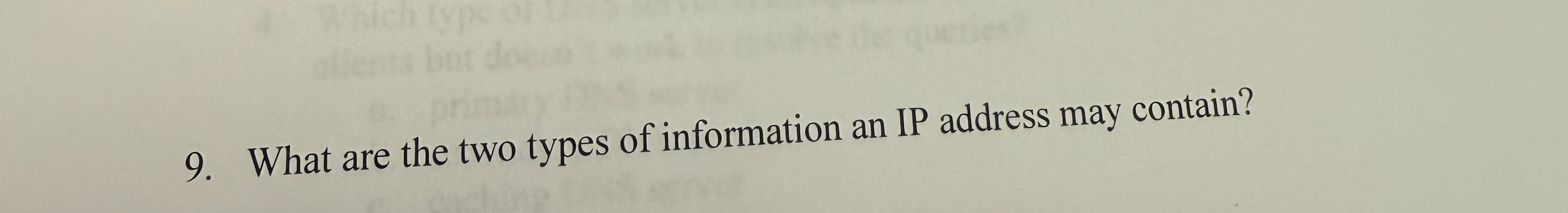What are the two types of information an IP