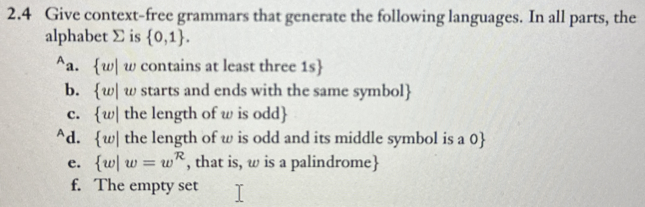 2 . 4 Give context - free grammars that generate