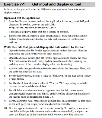 Exercise 7 - 1 Get input and display output In