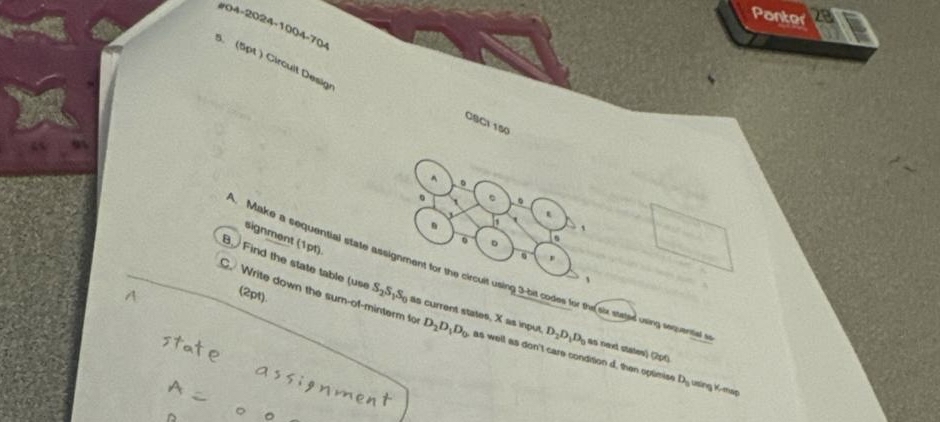 Make a sequential state aseigerians for Die caul