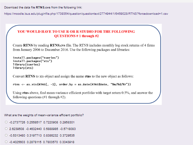 Download the data file RTNS.evs from the
