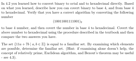 1 a . In 4 . 2 you learned how to convert binary