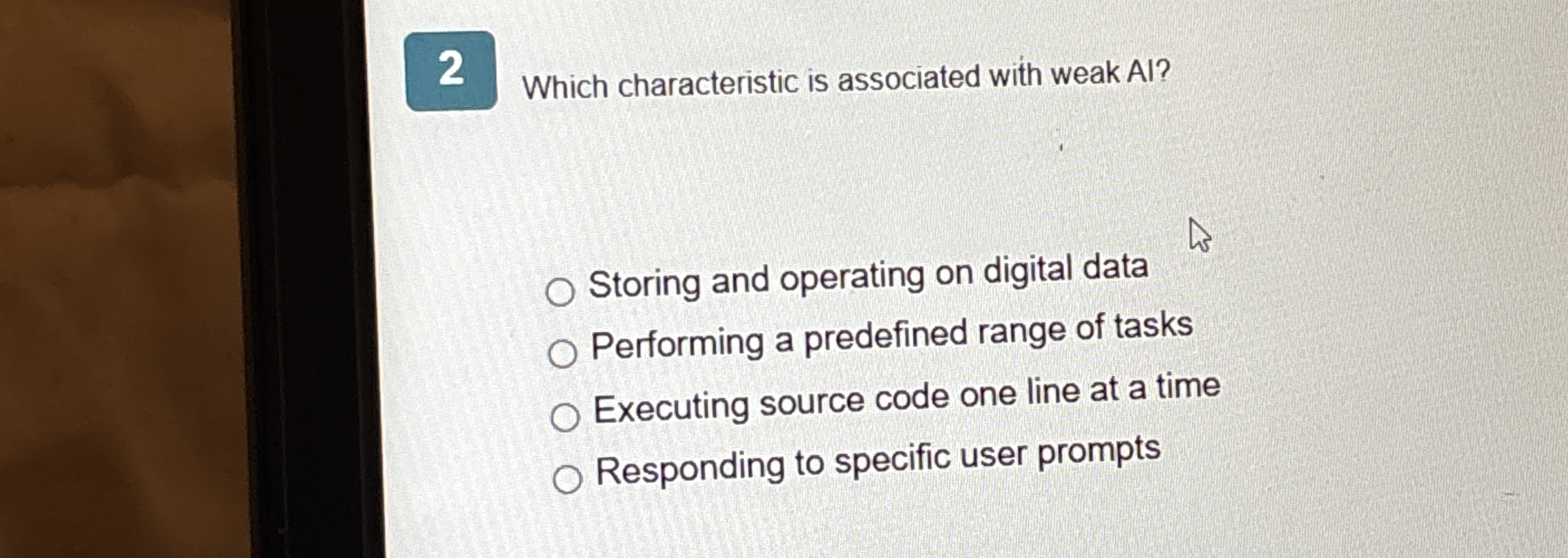 Which characteristic is associated with weak A I