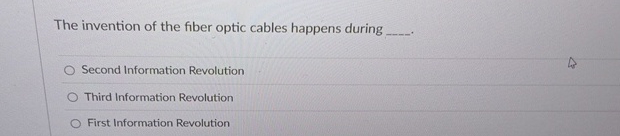 The invention of the fiber optic cables happens