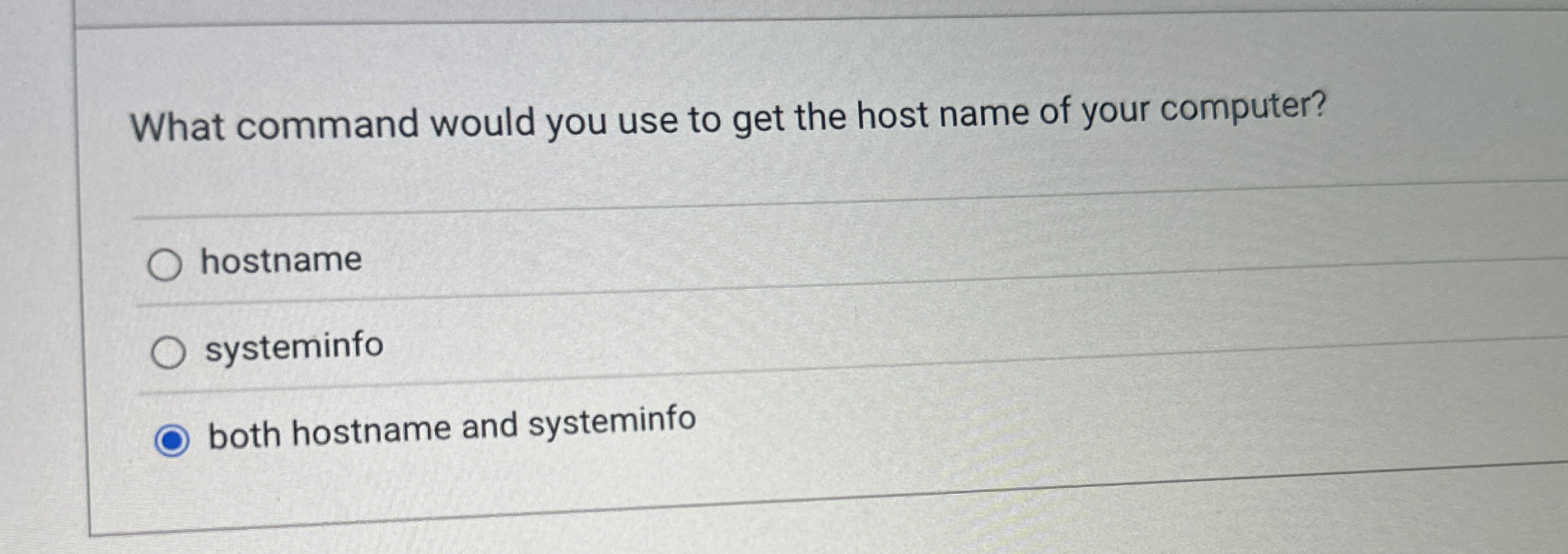 What command would you use to get the host name