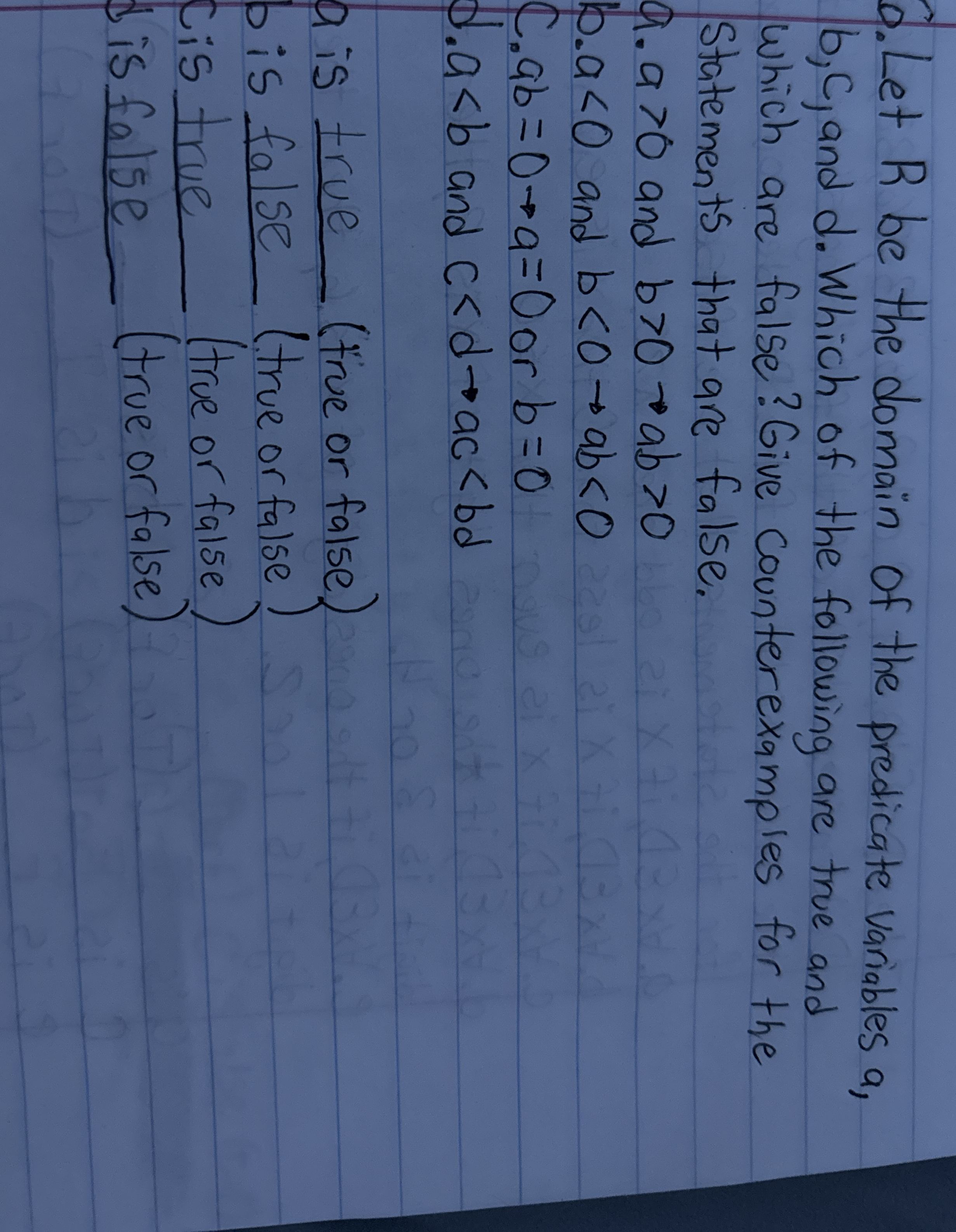 Let R be the domain of the predicate variables a