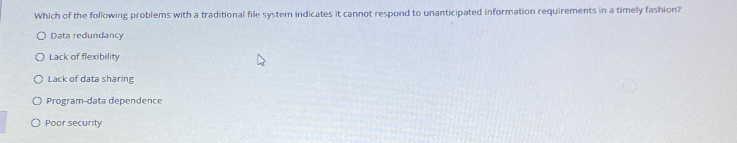 Which of the following problems with a