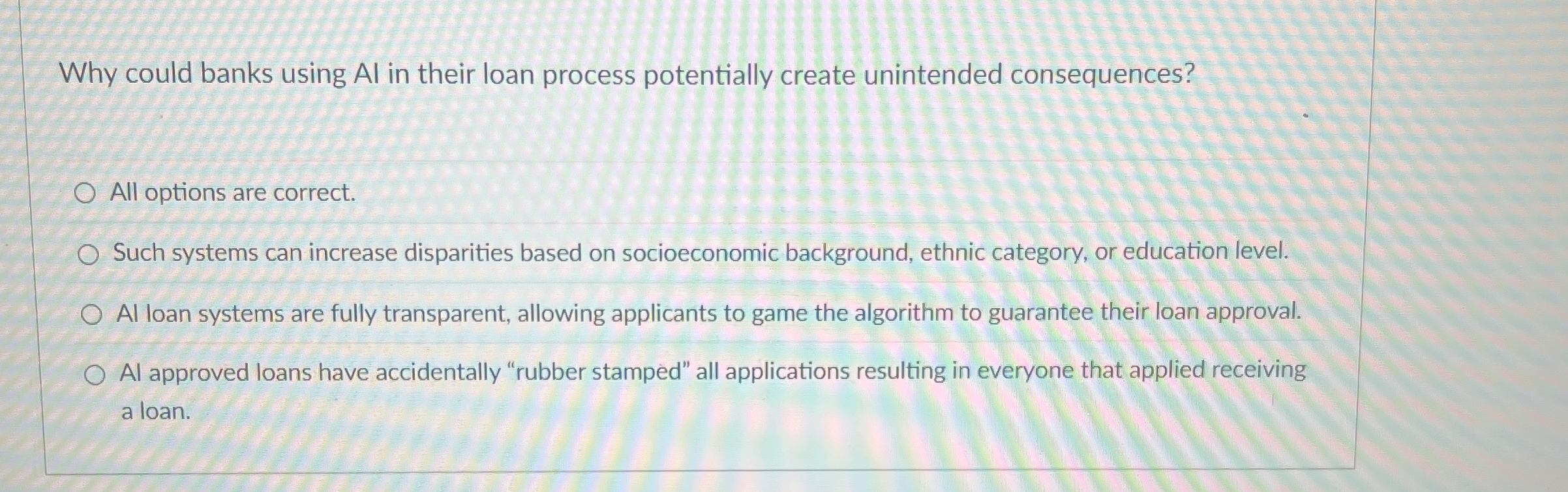 Why could banks using Al in their loan process