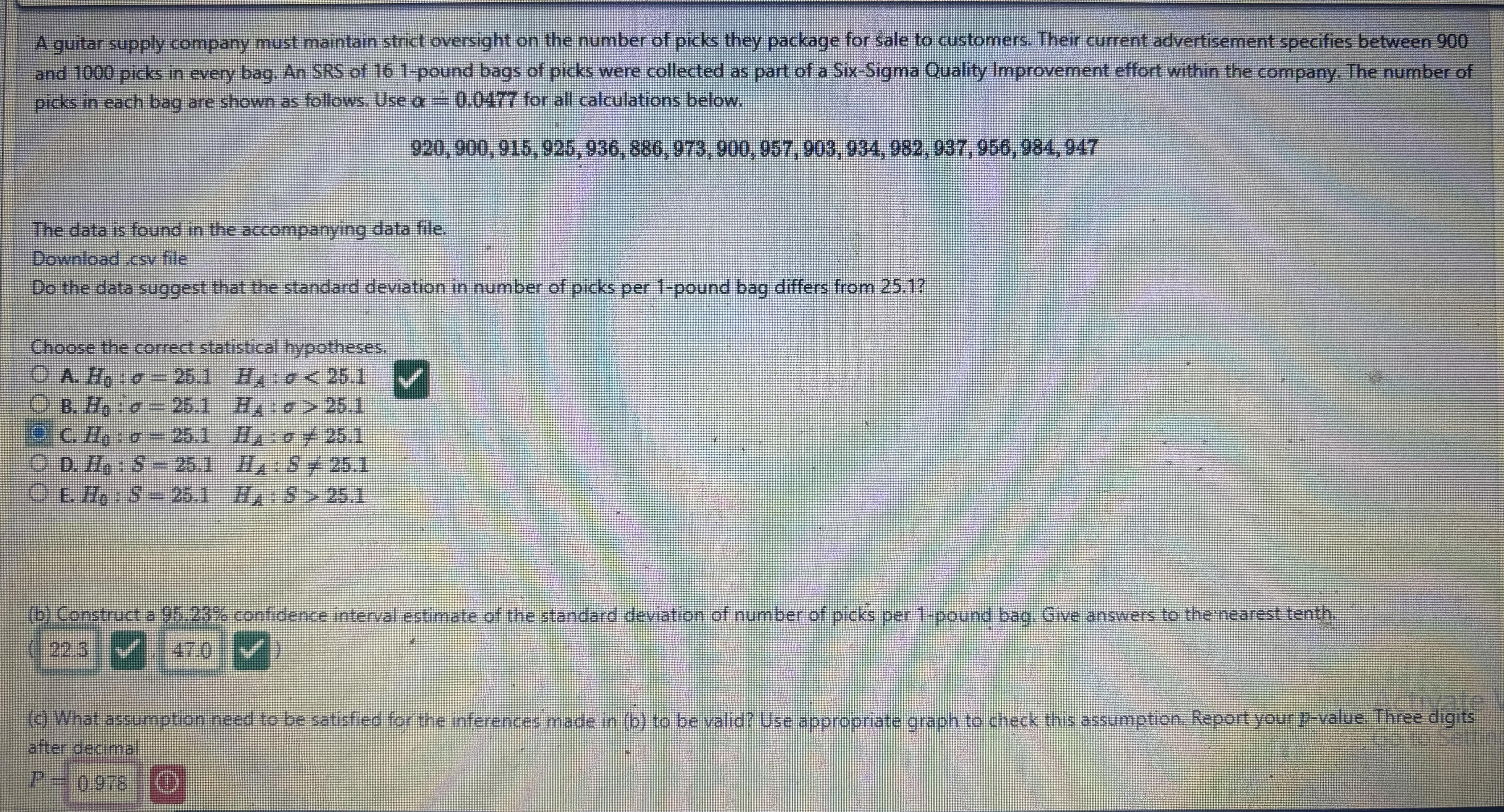 I cant figure out the p value. this is the csv