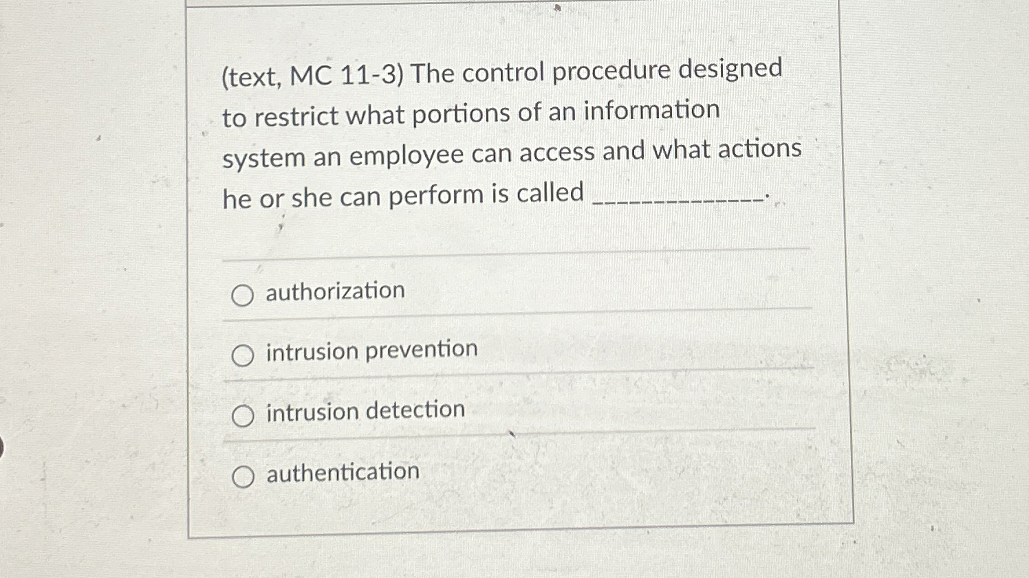 ( text , MC 1 1 - 3 ) The control procedure