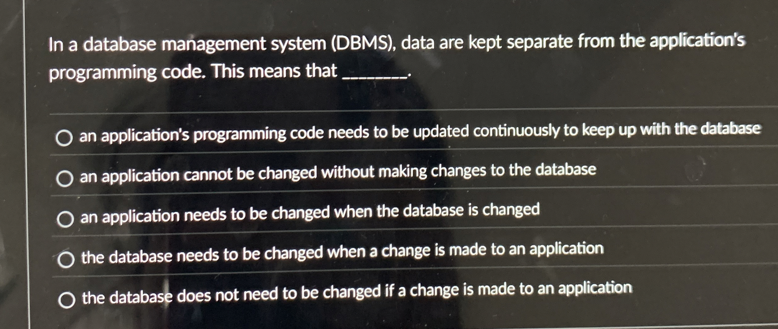 In a database management system ( DBMS ) , data