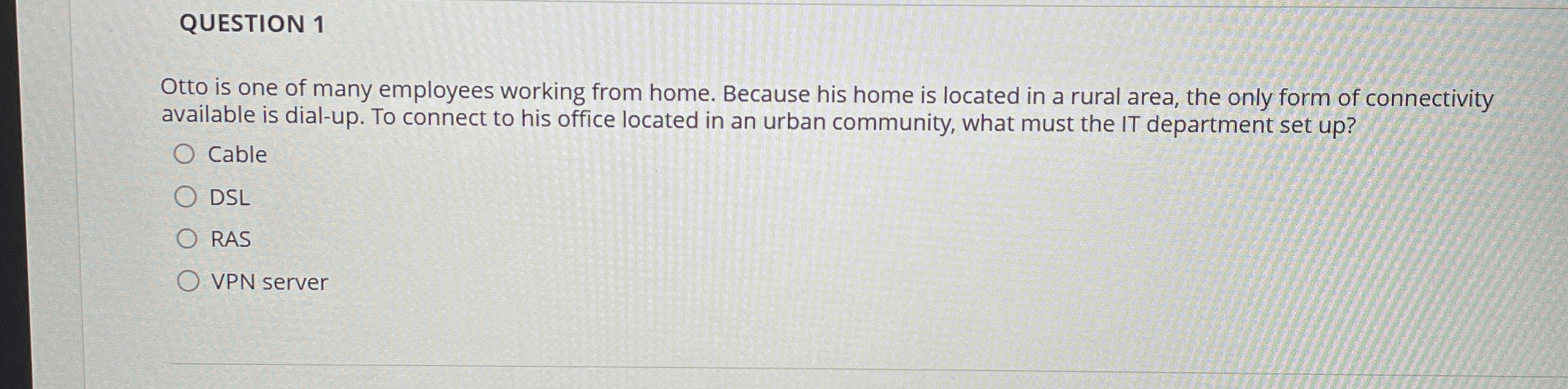 QUESTION 1 Otto is one of many employees working