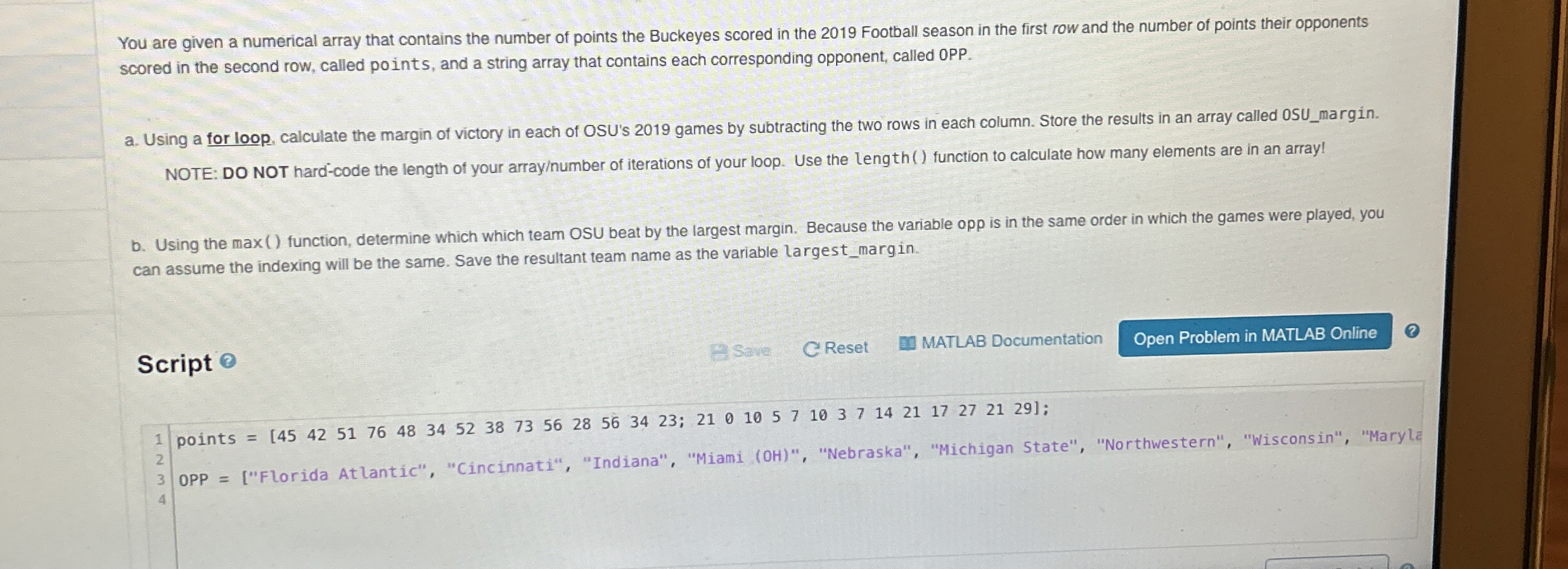 You are given a numerical array that contains the
