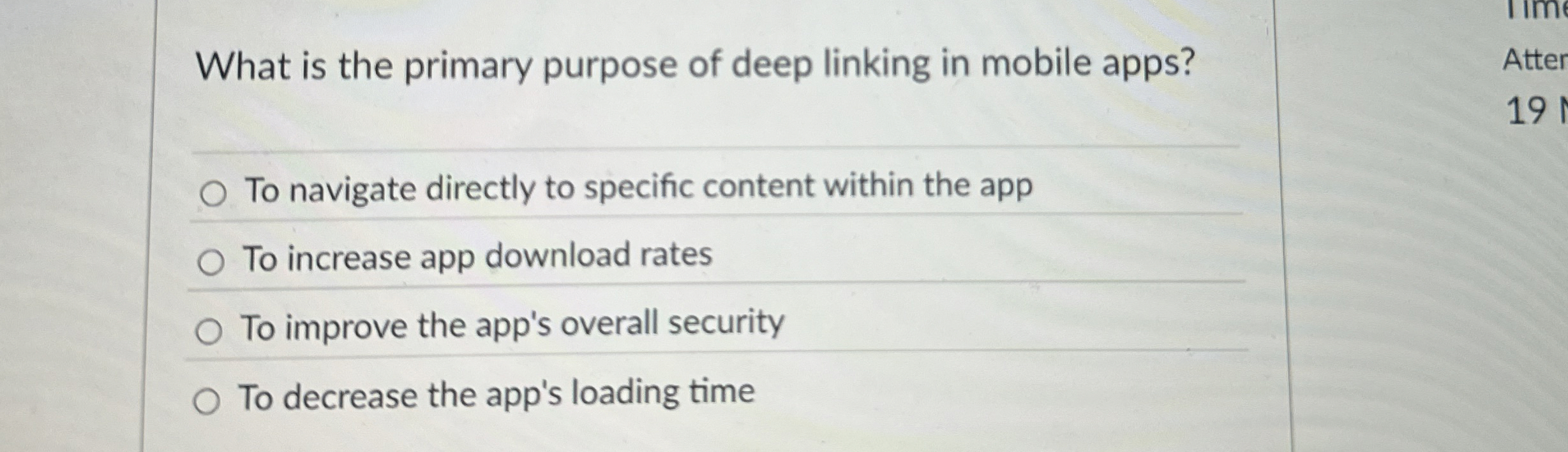 What is the primary purpose of deep linking in
