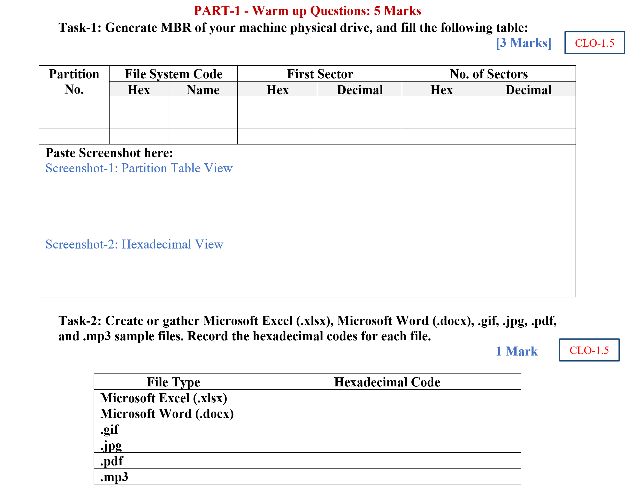 how to Task - 1 : Generate MBR of your machine