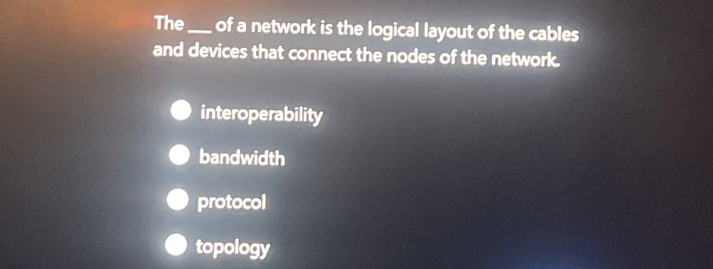 The of a network is the logical layout of the