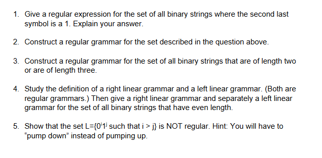Give a regular expression for the set of all
